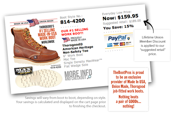 thorogood work boots union discount